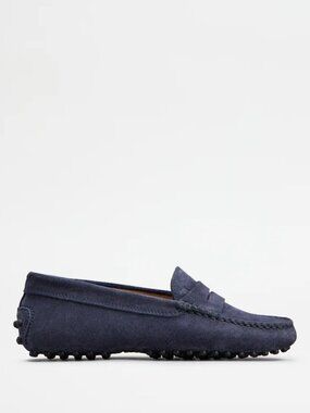 Tod’s Junior Driving Shoe Sz 32 Navy Suede Orig 295